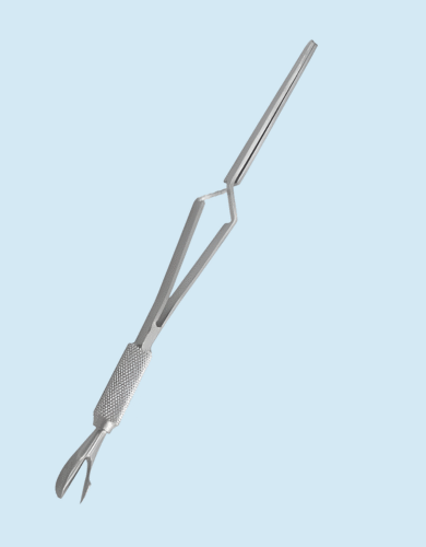 Stainless Steel Forceps with Curette Tip