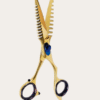 Gold Professional Thinning Shears with Serrated Blade and Ergonomic Handles