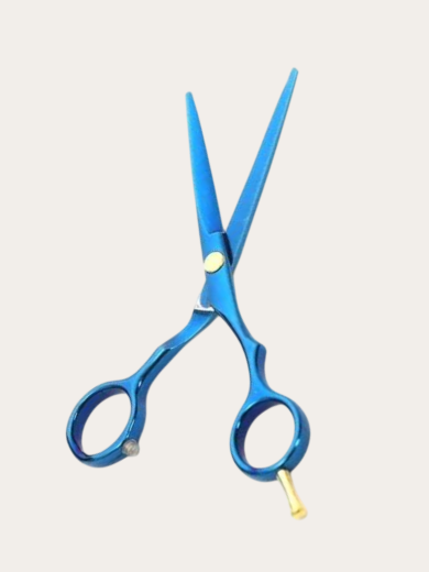 Blue Stainless Steel Professional Hairdressing Scissors with Ergonomic Handles