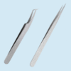 Set of 2 Stainless Steel Precision Tweezers with Pointed and Curved Tips