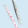 1 Floral Print Stainless Steel Tweezers – Set of 2