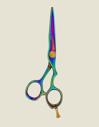 Iridescent Stainless Steel Hairdressing Scissors with Ergonomic Handles