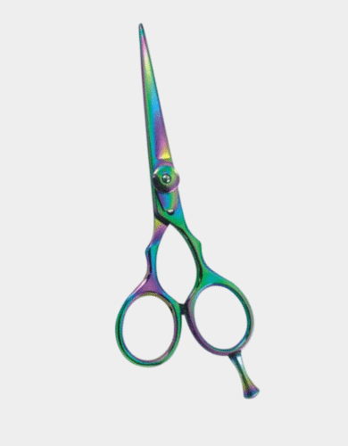 Iridescent Professional Hairdressing Scissors with Offset Handles