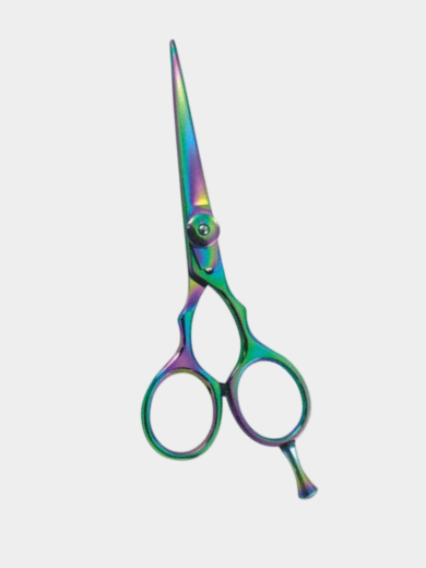 Iridescent Professional Hairdressing Scissors with Offset Handles