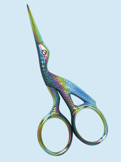 Iridescent Bird Design Embroidery Scissors