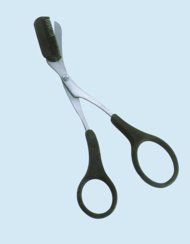 Comb-Attached Facial Hair Trimming Scissors