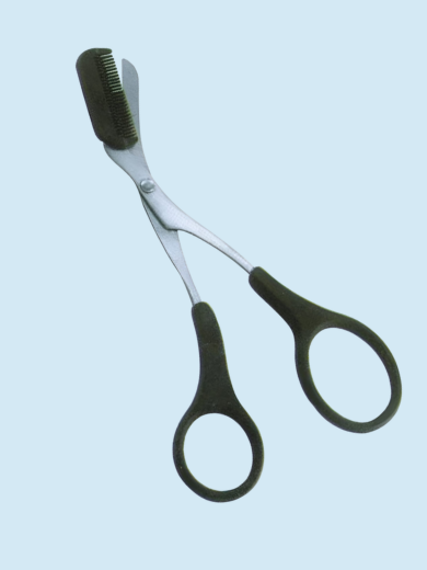 Comb-Attached Facial Hair Trimming Scissors