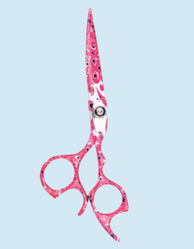 Stylish Pink Patterned Hair Cutting Shears
