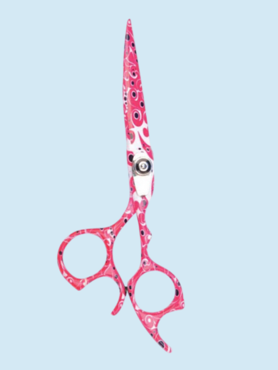 Stylish Pink Patterned Hair Cutting Shears