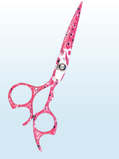 64 Stylish Pink Patterned Hair Cutting Shears