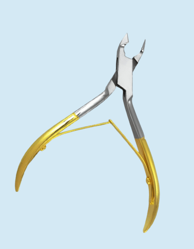 Professional Stainless Steel Cuticle Nipper With Golden Soft Comfortable Handle